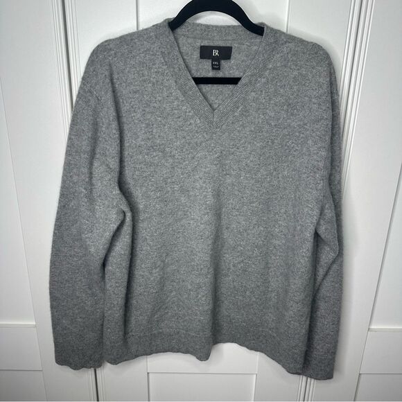 Banana Republic Other - Banana Republic 100% Cashmere Gray V-Neck Sweater Classic Knit XXL (r1)